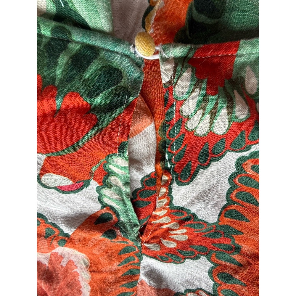 Farm Rio New Anthropologie Ruffle-Sleeve Linen Jumpsuit Size L - Picture 13 of 16
